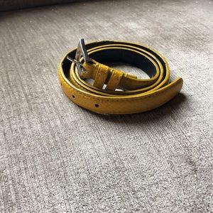 Yellow crocodile belt
